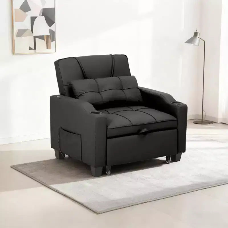 Fauteuil Convertible Lit 3-en-1 Moderne avec Port USB