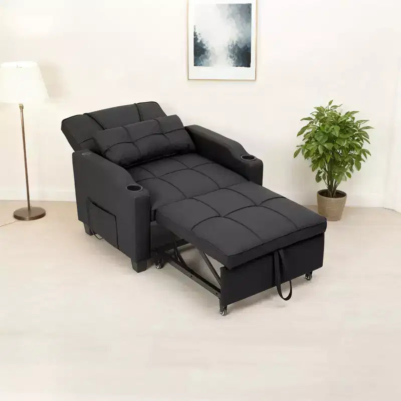 Fauteuil Convertible Lit 3-en-1 Moderne avec Port USB