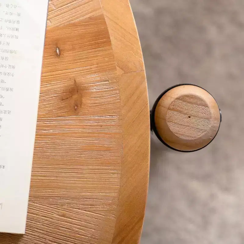 Table basse ronde en bois de bout (grain radial)