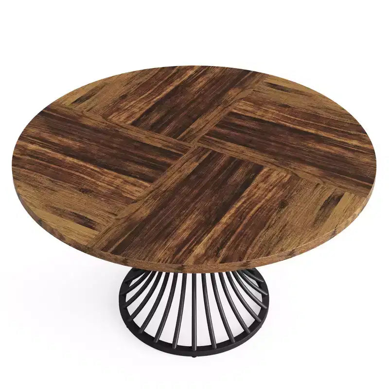Base de table de salle à manger polyvalente en forme de sablier rond de style rustique