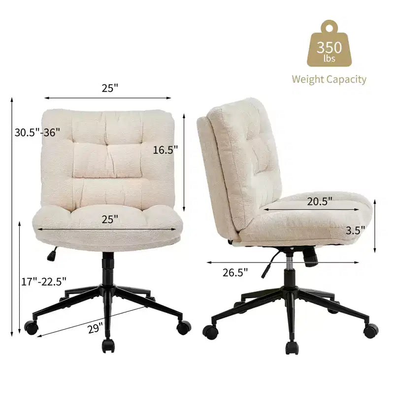 Chaise de Coiffeuse Moderne à Roulettes avec Coussin Épais Double Couche en Tissu de Qualité Supérieure