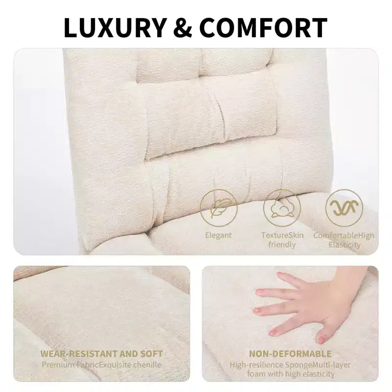 Chaise de Coiffeuse Moderne à Roulettes avec Coussin Épais Double Couche en Tissu de Qualité Supérieure