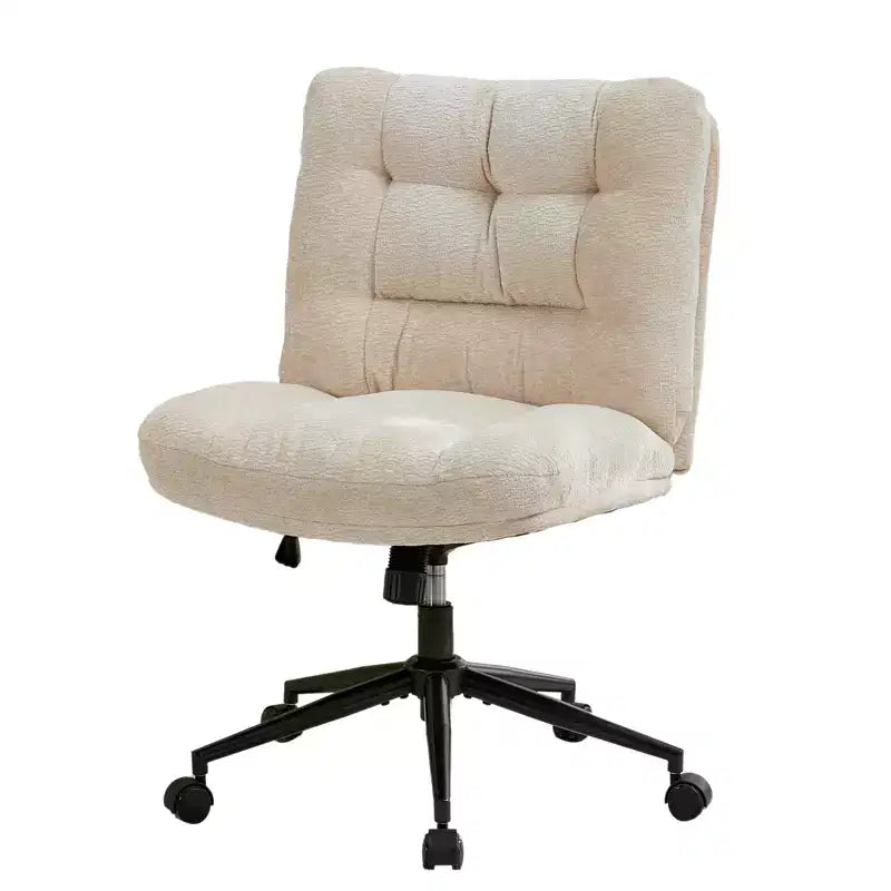 Chaise de Coiffeuse Moderne à Roulettes avec Coussin Épais Double Couche en Tissu de Qualité Supérieure