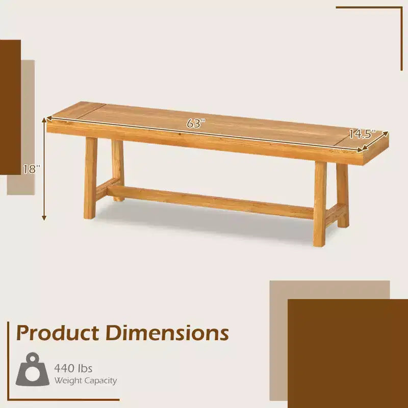 Banc en bois massif rustique de style ferme, étroit