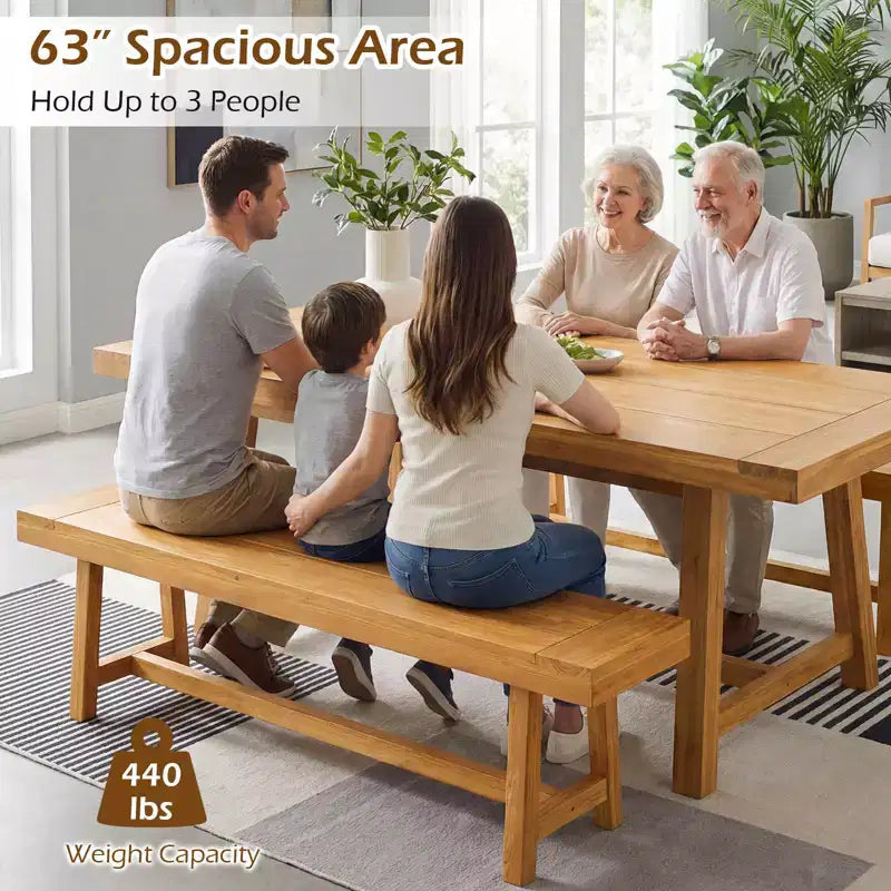 Banc en bois massif rustique de style ferme, étroit