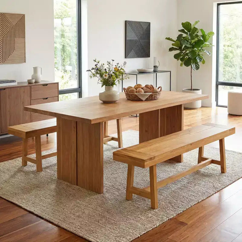Banc en bois massif rustique de style ferme, étroit