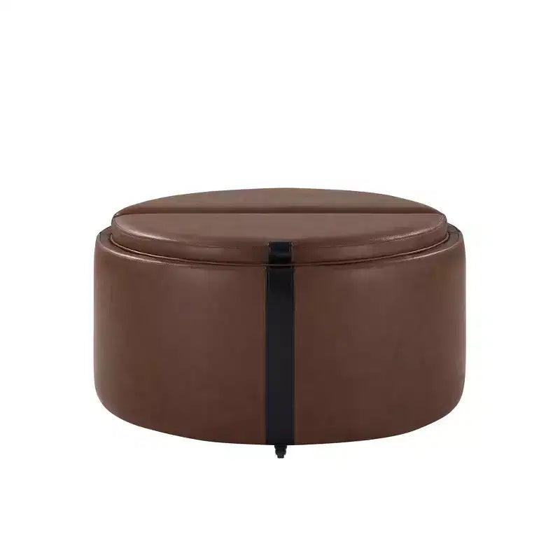 Pouf de rangement rond moderne, Pouf roulant, Pouf table basse
