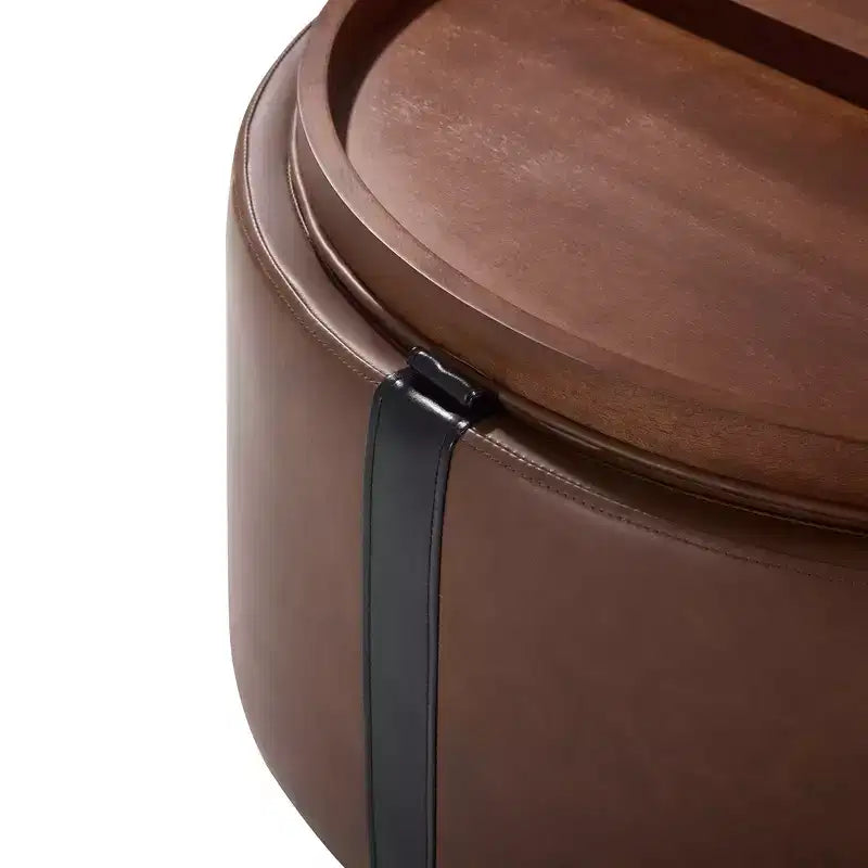 Pouf de rangement rond moderne, Pouf roulant, Pouf table basse