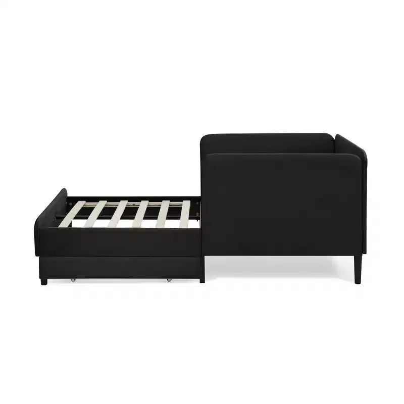 Lit de repos en velours avec cadre de lit plate-forme et 2 tiroirs, canapé-lit réglable
