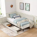 Twin/Full Size Daybed Velvet Platform Bed Frame with 2 Drawers Adjustable Sofa Bed - ModernLuxe