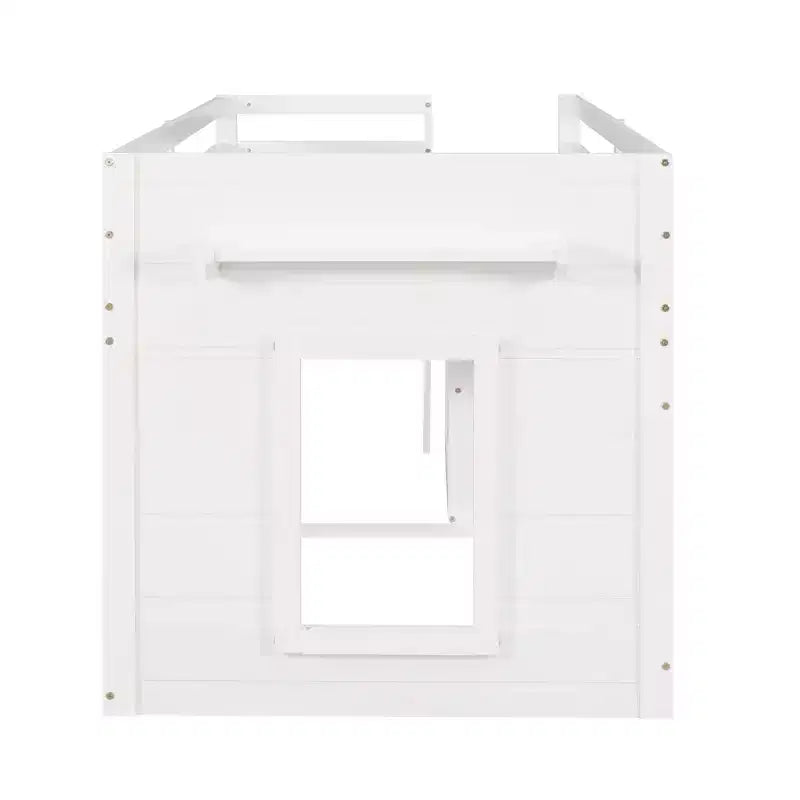 Lit mezzanine en bois, taille double, avec 3 tiroirs et une étagère