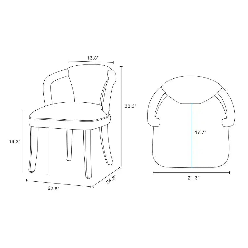 Ensemble confort de 2 chaises de salle à manger modernes en tweed rembourrées avec accoudoirs