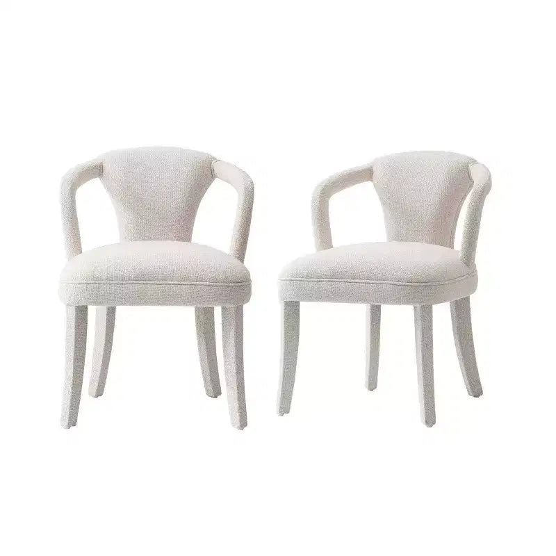 Ensemble confort de 2 chaises de salle à manger modernes en tweed rembourrées avec accoudoirs