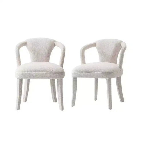 Ensemble confort de 2 chaises de salle à manger modernes en tweed rembourrées avec accoudoirs