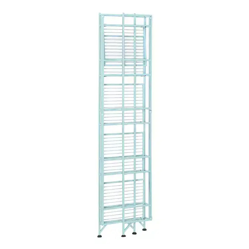 Étagère pliable en métal à 5 niveaux bleu mousse de mer