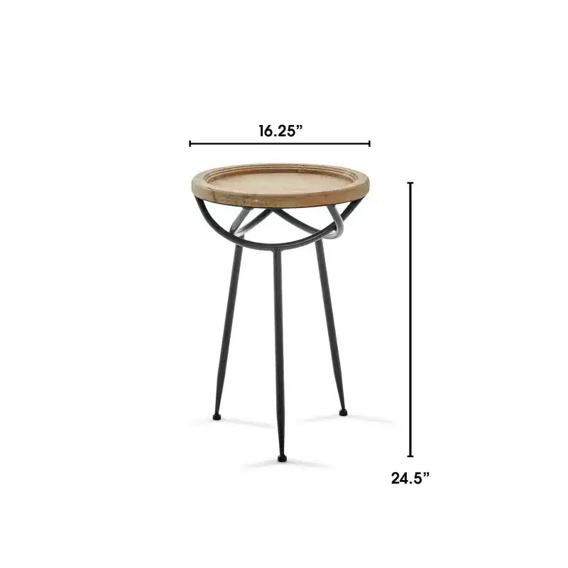 Table d'appoint ronde moderne naturelle