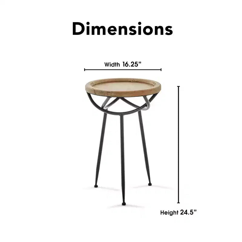 Table d'appoint ronde moderne naturelle