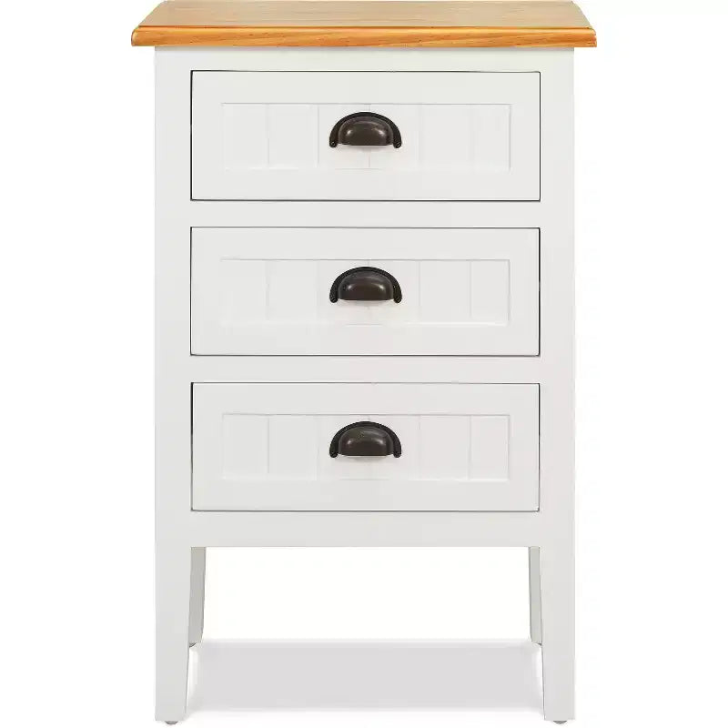 ClickDecor Martin Nightstand Cabinet White: Modern Bedside Table with Drawer No Assembly Anti-Tip Hardware Included