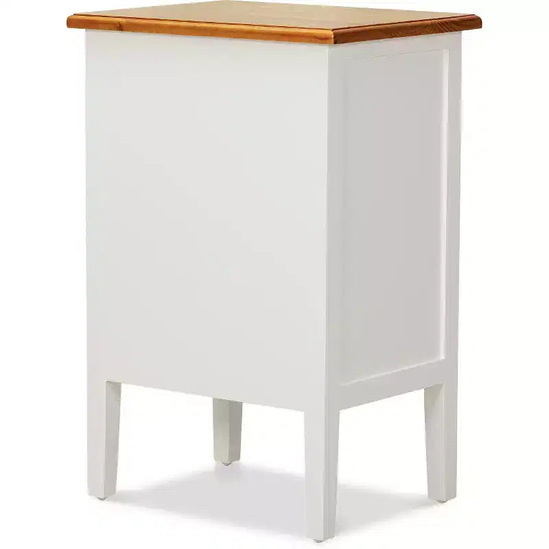 Table de chevet blanche : Table de chevet moderne avec tiroir