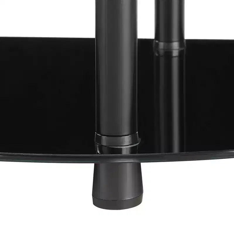 Table d'entrée/de couloir classique à 3 niveaux en verre, noir/noir