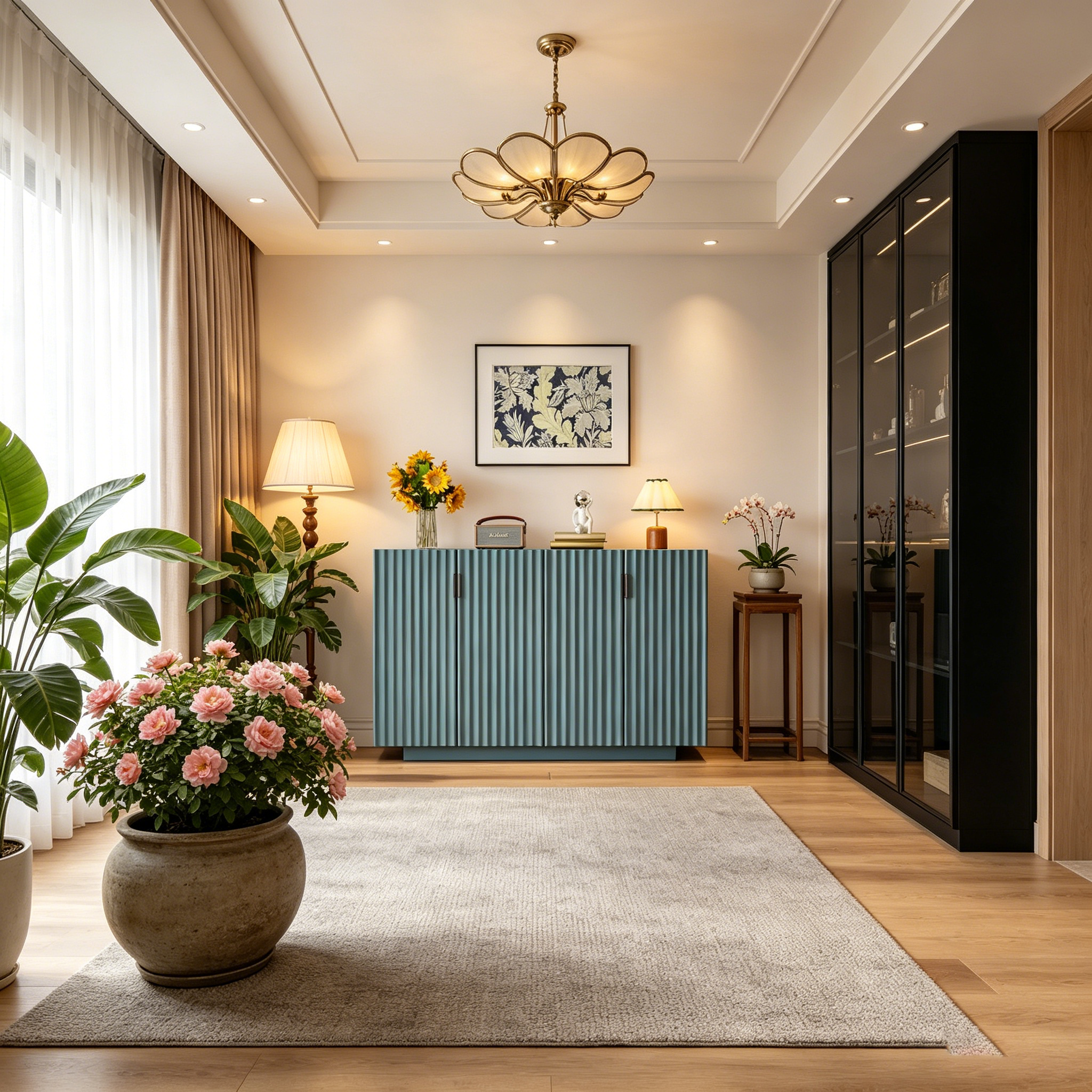 Buffet moderne avec portes ondulées Meuble de rangement