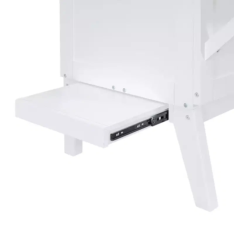 Lit avec Port USB et Étagères Amovibles de Chaque Côté Blanc/Gris