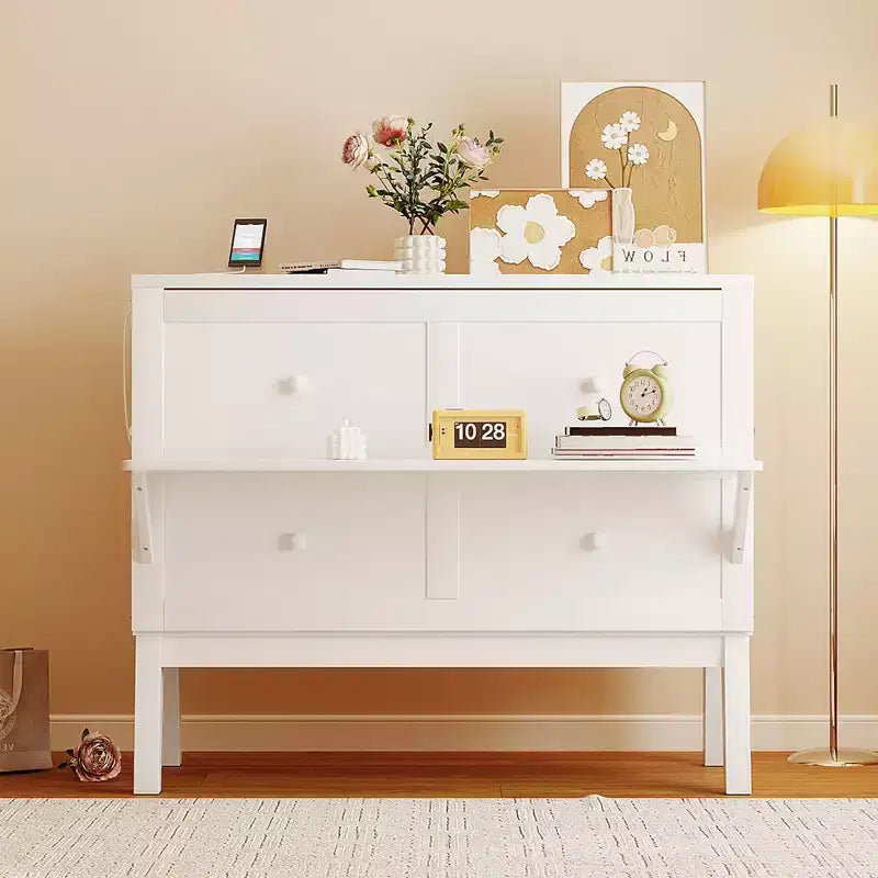 Lit avec Port USB et Étagères Amovibles de Chaque Côté Blanc/Gris