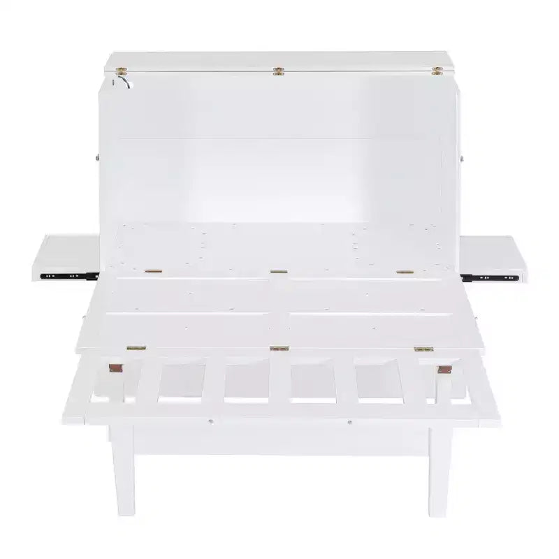 Lit avec Port USB et Étagères Amovibles de Chaque Côté Blanc/Gris