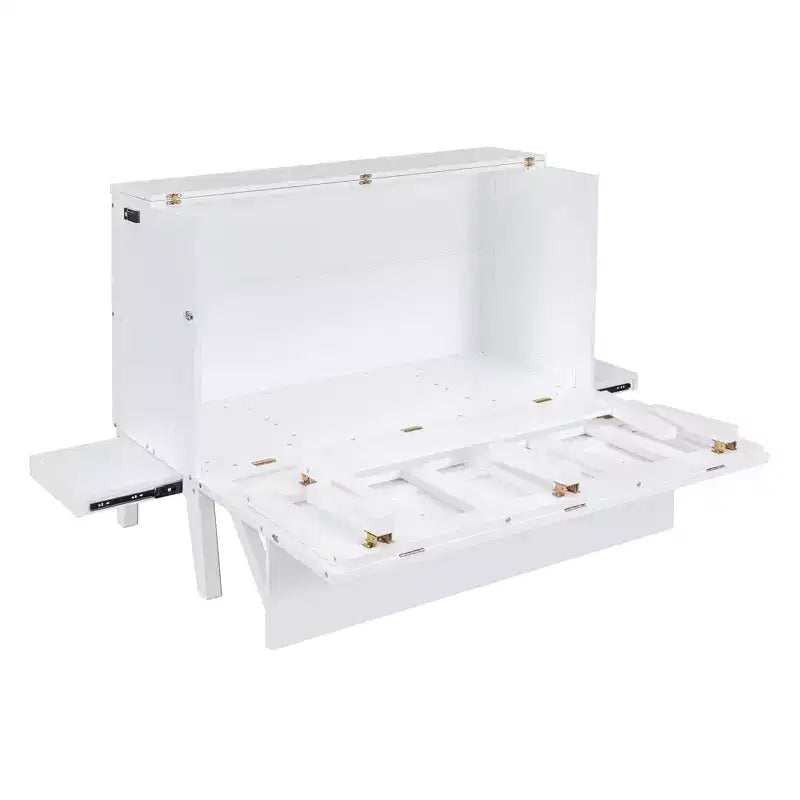 Lit avec Port USB et Étagères Amovibles de Chaque Côté Blanc/Gris