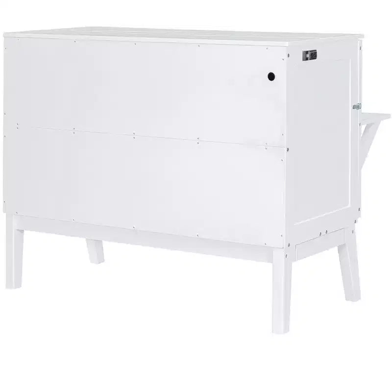 Lit avec Port USB et Étagères Amovibles de Chaque Côté Blanc/Gris