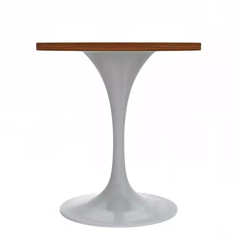 Table à manger ronde avec plateau en bois MDF et pied central moderne blanc