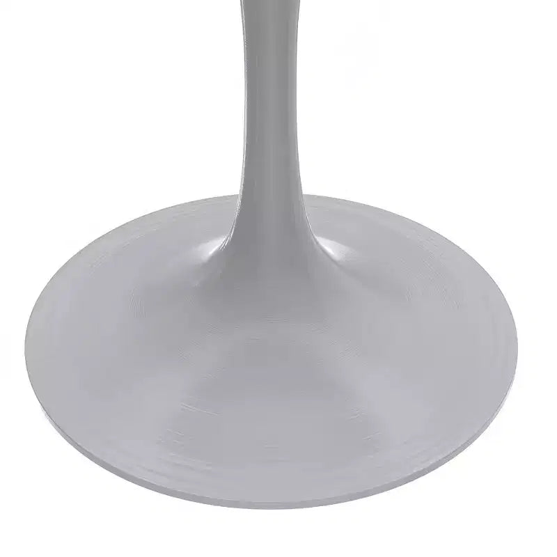 Table à manger ronde avec plateau en bois MDF et pied central moderne blanc