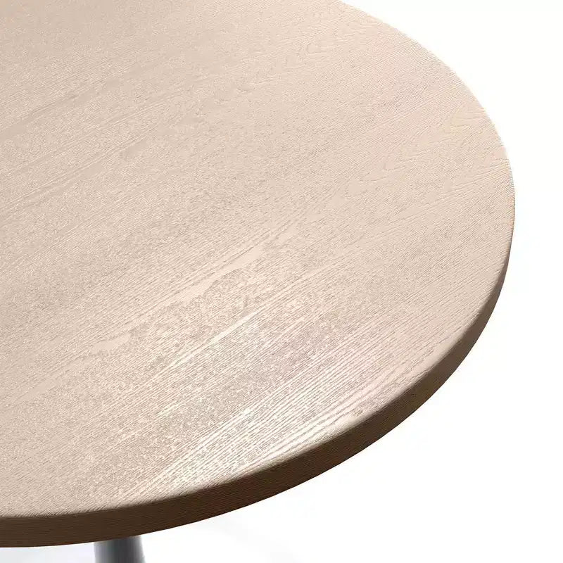 Table à manger ronde avec plateau en bois MDF et pied central moderne blanc