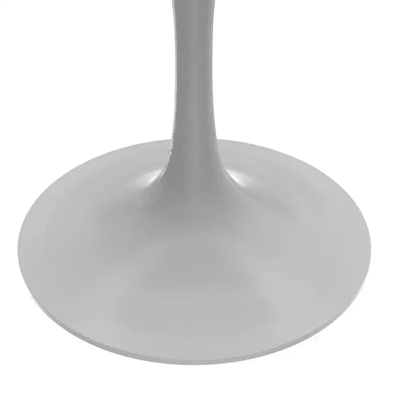 Table à manger ronde avec plateau en bois MDF et pied central moderne blanc