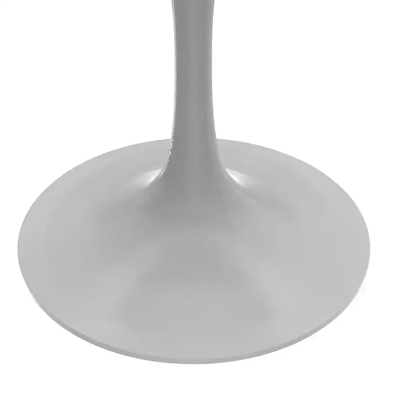 Table à manger ronde avec plateau en bois MDF et pied central moderne blanc