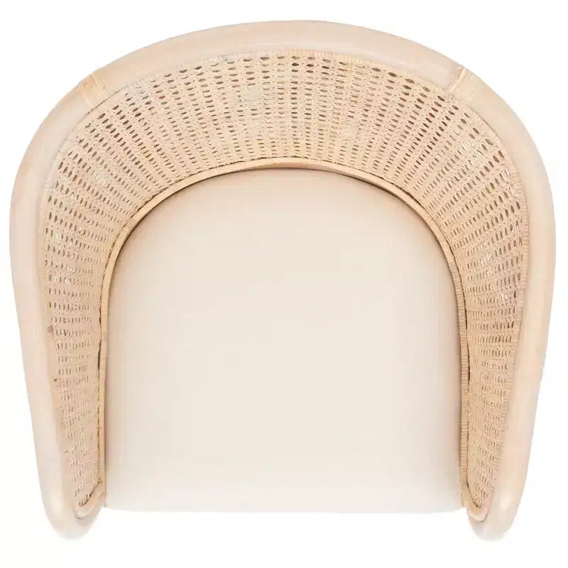 Fauteuil avec coussin Naturel/Blanc délavé