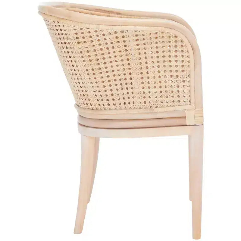 Fauteuil avec coussin Naturel/Blanc délavé