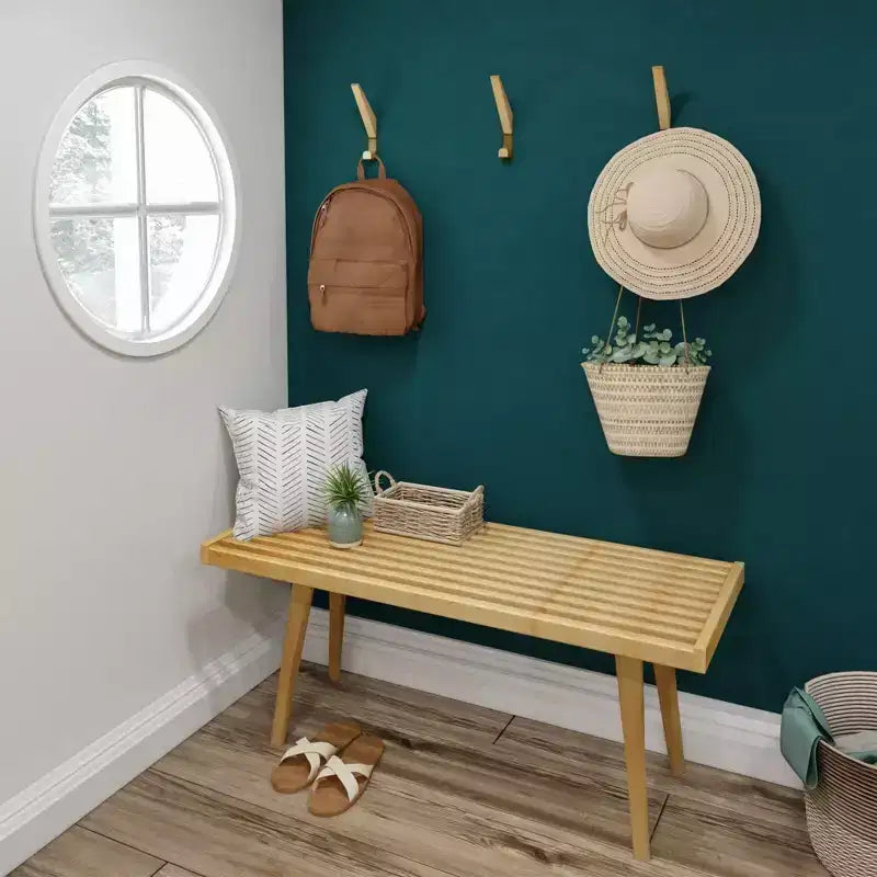 Banc d'entrée en bois massif pour le bout de lit