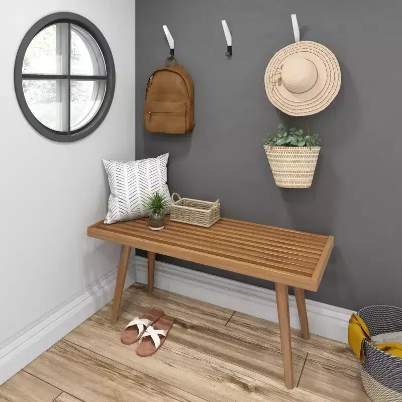 Banc d'entrée en bois massif pour le bout de lit