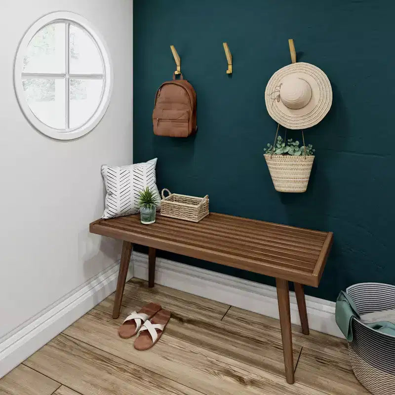 Banc d'entrée en bois massif pour le bout de lit