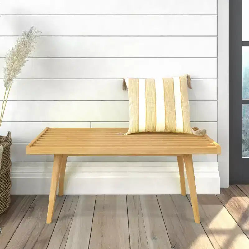 Banc d'entrée en bois massif pour le bout de lit