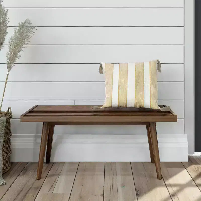 Banc d'entrée en bois massif pour le bout de lit