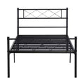 VECELO Metal Bed Frame with Headboard Modern Platform Bed Frame No Box Spring Needed Easy Assembly