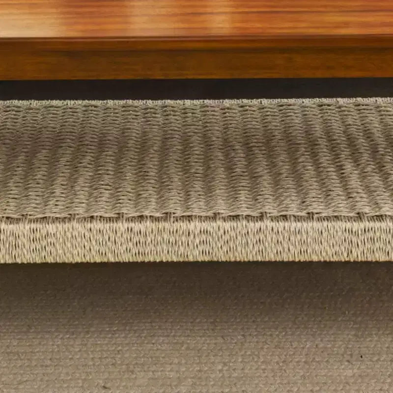 Table basse mi-siècle avec étagère tissée Table basse en rotin bohème