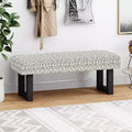 Banc rembourré en tissu bohème, motif noir et noir