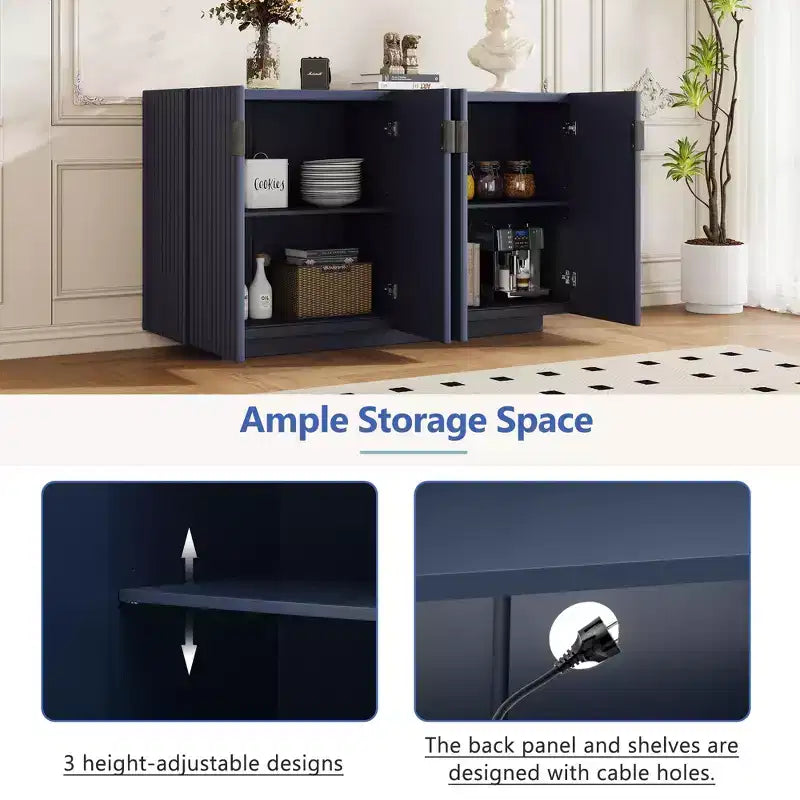 Buffet moderne avec portes ondulées Meuble de rangement