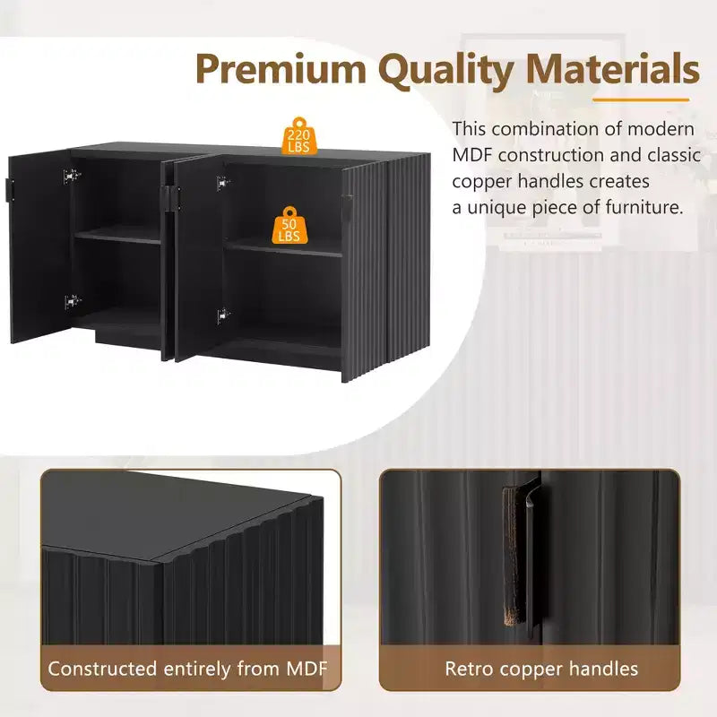 Buffet moderne avec portes ondulées Meuble de rangement