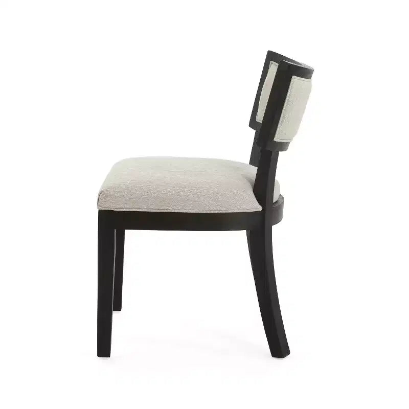 Ensemble de 2 chaises de salle à manger d'intérieur en hévéa rembourrées