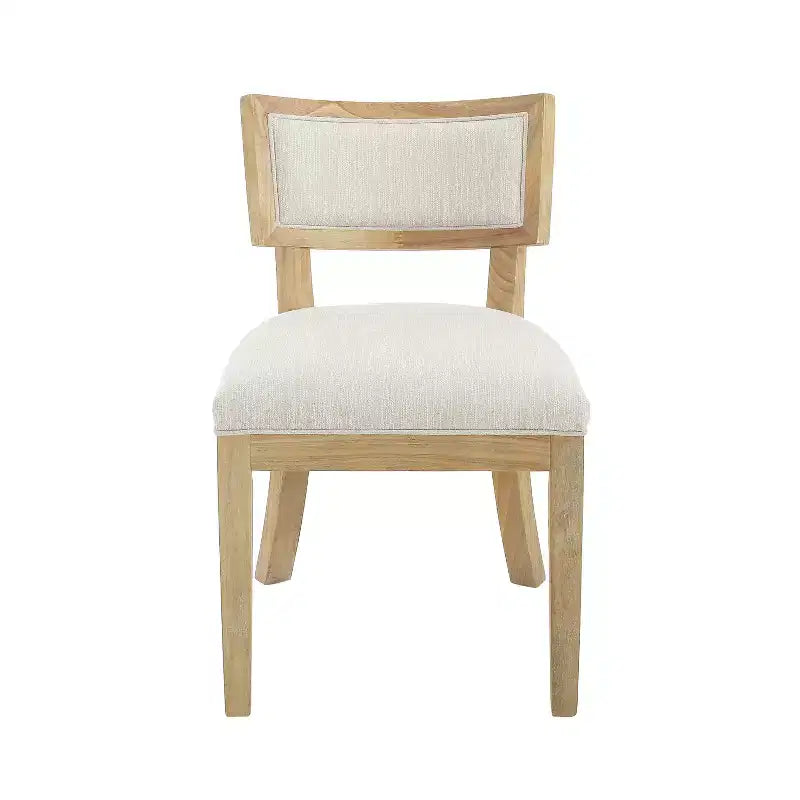 Ensemble de 2 chaises de salle à manger d'intérieur en hévéa rembourrées