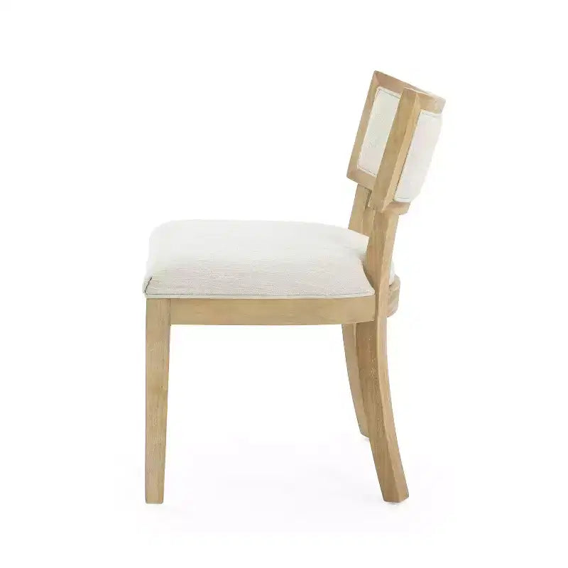 Ensemble de 2 chaises de salle à manger d'intérieur en hévéa rembourrées